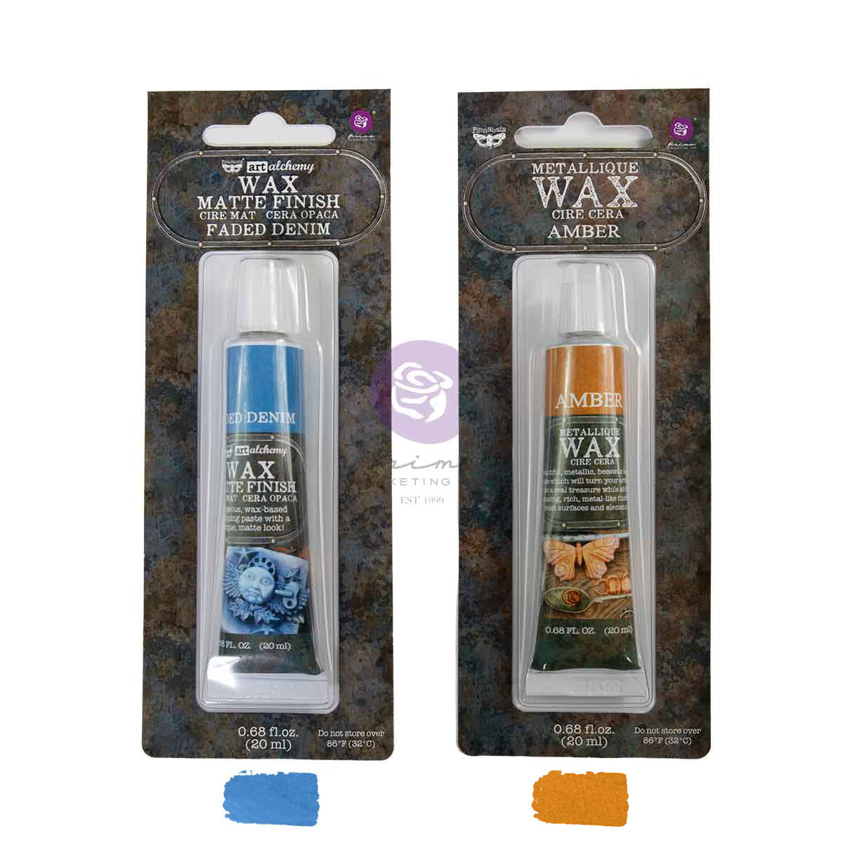 Prima - Finnabair - Art Alchemy- Finnabair Limited Edition Metallique + Matte Wax Set – Visions – 2 tubes x 0.68oz (20ml)