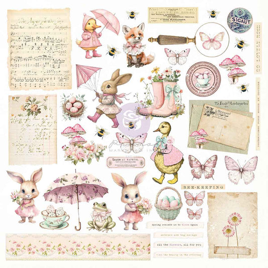 Prima - Sweet Spring Collection Ephemera -Sweet Spring – 88 pcs w/ foil accents