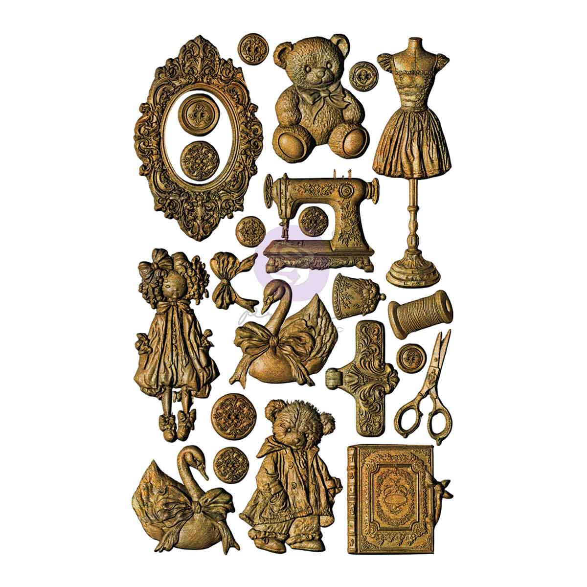 Prima -Buttons & Keepsakes Collection Decor Moulds® – – 1 pc, 5″x8″x8mm