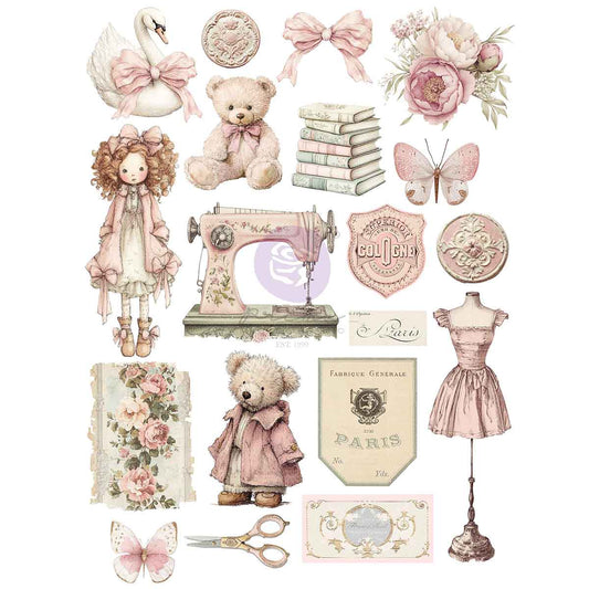 Prima - Buttons & Keepsakes Collection A4 Transfer – 1 sheet, 8.3″x11.7″
