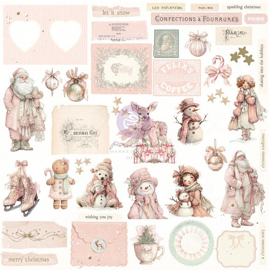 Prima - Christmas Blush Collection Ephemera – Frosty Memories – 100 pcs w/ foil details