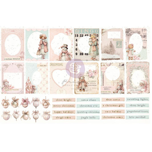 Prima - Christmas Blush Collection Ephemera – Frosty Frames – 76 pcs w/ foil details