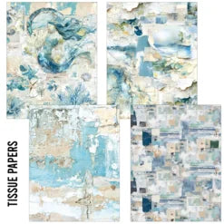 CIAO BELLA -Craft Mix Vellum and Tissue Papers A5 Edge of the Ocean 8/Pk