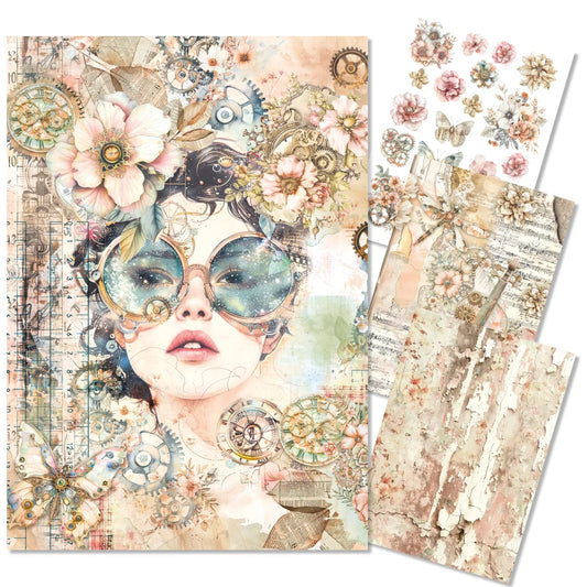 CIAO BELLA -A4 RICE PAPER - Lost in Time A4 Rice Paper 4/pk