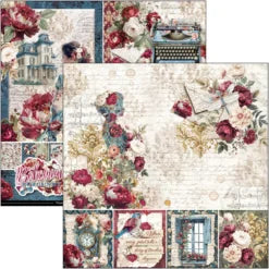 CIAO BELLA  - 12 x 12  Paper Pad - Bohemian Burgundy
