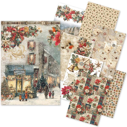 CIAO BELLA -Merry & Bright Rice Paper Set A5 MIXED 8/Pkg