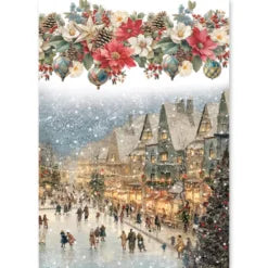 CIAO BELLA -Merry & Bright Rice Paper Set A5 MIXED 8/Pkg