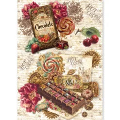 CIAO BELLA -Chocolate Wanderlust Rice Paper Set A5 MIXED 8/Pkg
