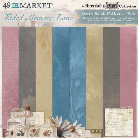 49 and Market - 12 x 12 Solid Cardstock Pack - Faded Memory Lane