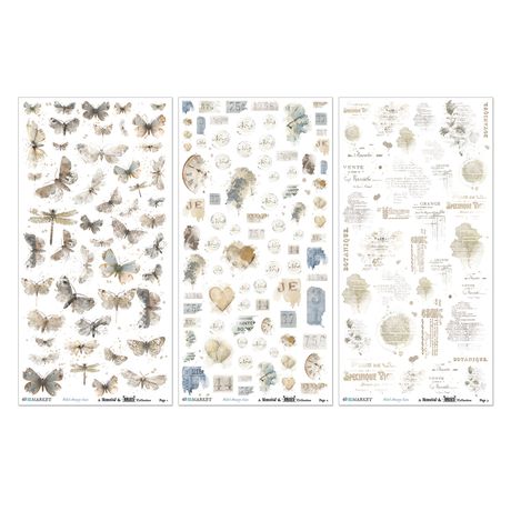 49 and Market - Blendable Rub On Transfers  - 3 Sheets 6x12' - Faded memory lane