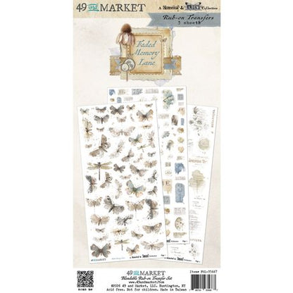 49 and Market - Blendable Rub On Transfers  - 3 Sheets 6x12' - Faded memory lane