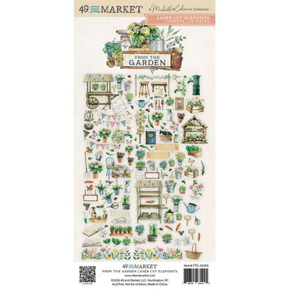 49 and Market - Laser cut elements - 4 sheets/144 pieces - From the Garden
