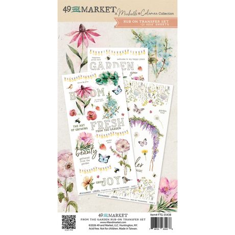 49 and Market - Blendable Rub On Transfers  - 3 Sheets 6x12' - From the Garden