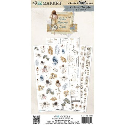 49 and Market - Rub On Transfers  - 3 Sheets 6x12' - Faded Memory Lane