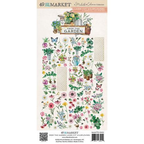 49 and Market - Laser cut elements - 4 sheets/120 pieces - From the Garden - Wildflowers