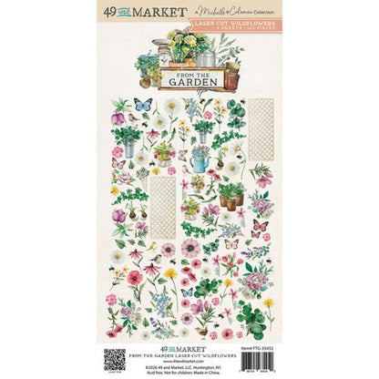 49 and Market - Laser cut elements - 4 sheets/120 pieces - From the Garden - Wildflowers