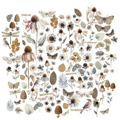 49 and Market - Laser cut elements - 4 sheets/127 pieces - Faded Memory Lane - Wildflower