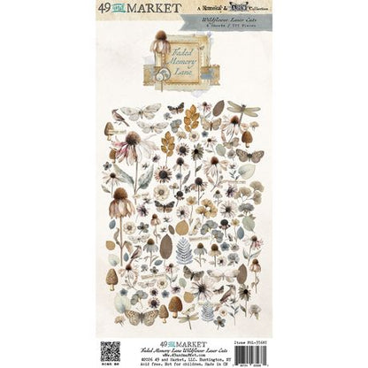 49 and Market - Laser cut elements - 4 sheets/127 pieces - Faded Memory Lane - Wildflower