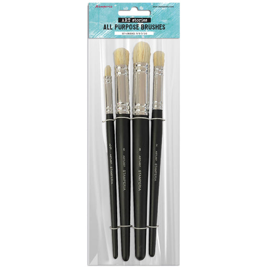 Stamperia - Set of 4 Art brushes size 6"-8"-2"-2/0"