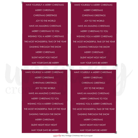 Uniquely Creative - Mini Cut-a-part Sheet - A Very Vintage