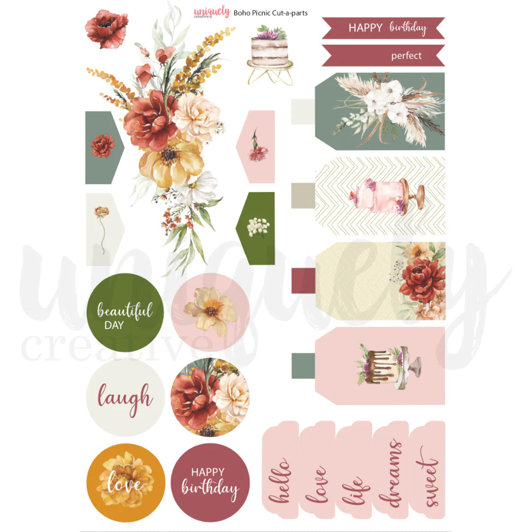 Uniquely Creative - Cut-a-part Sheet - Boho Picnic