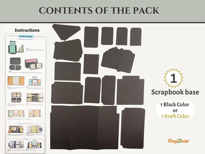 Craftreat Scrapbook Blank Quick Folio - Gate Fold Folio (Black)