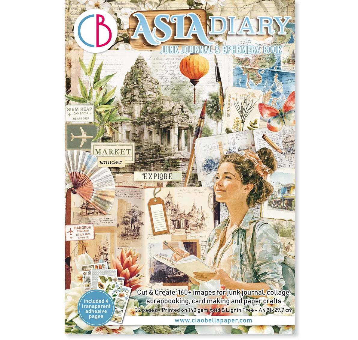 CIAO BELLA -Junk Journal & Ephemera Book - Asia Diary