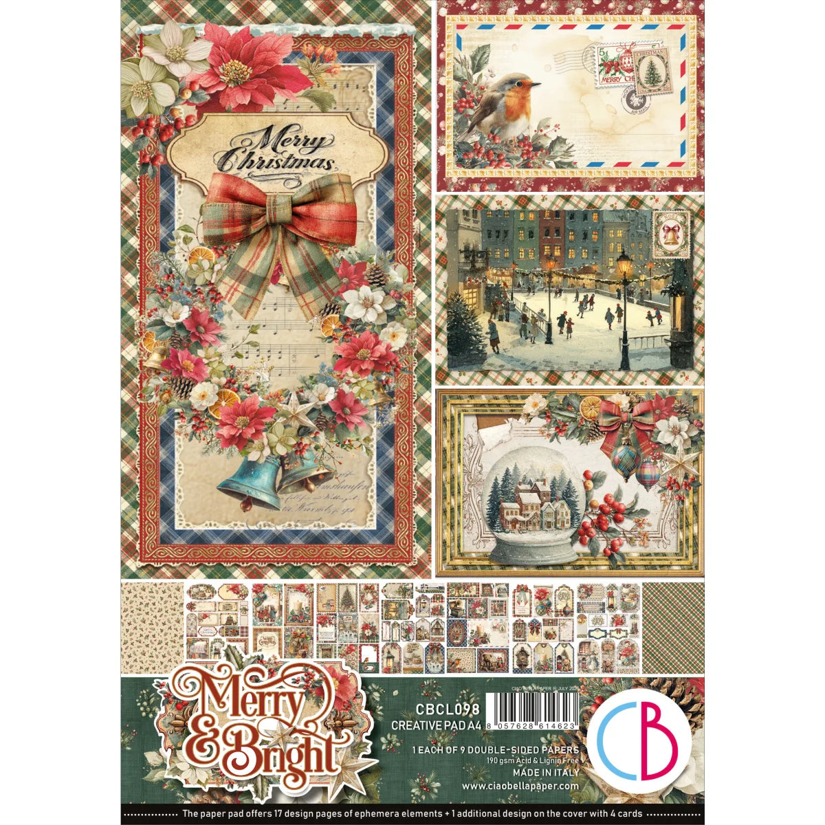 CIAO BELLA -A4 Creative Pad - Merry & Bright