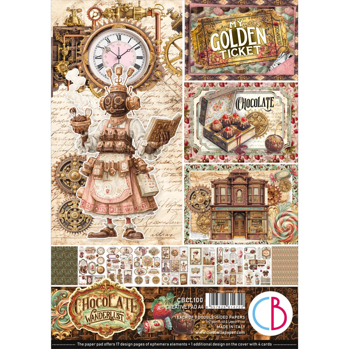 CIAO BELLA -A4 Creative Pad - Chocolate Wanderlust