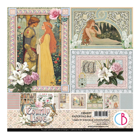 CIAO BELLA  - 8x8 Paper Pad - Courtly Love