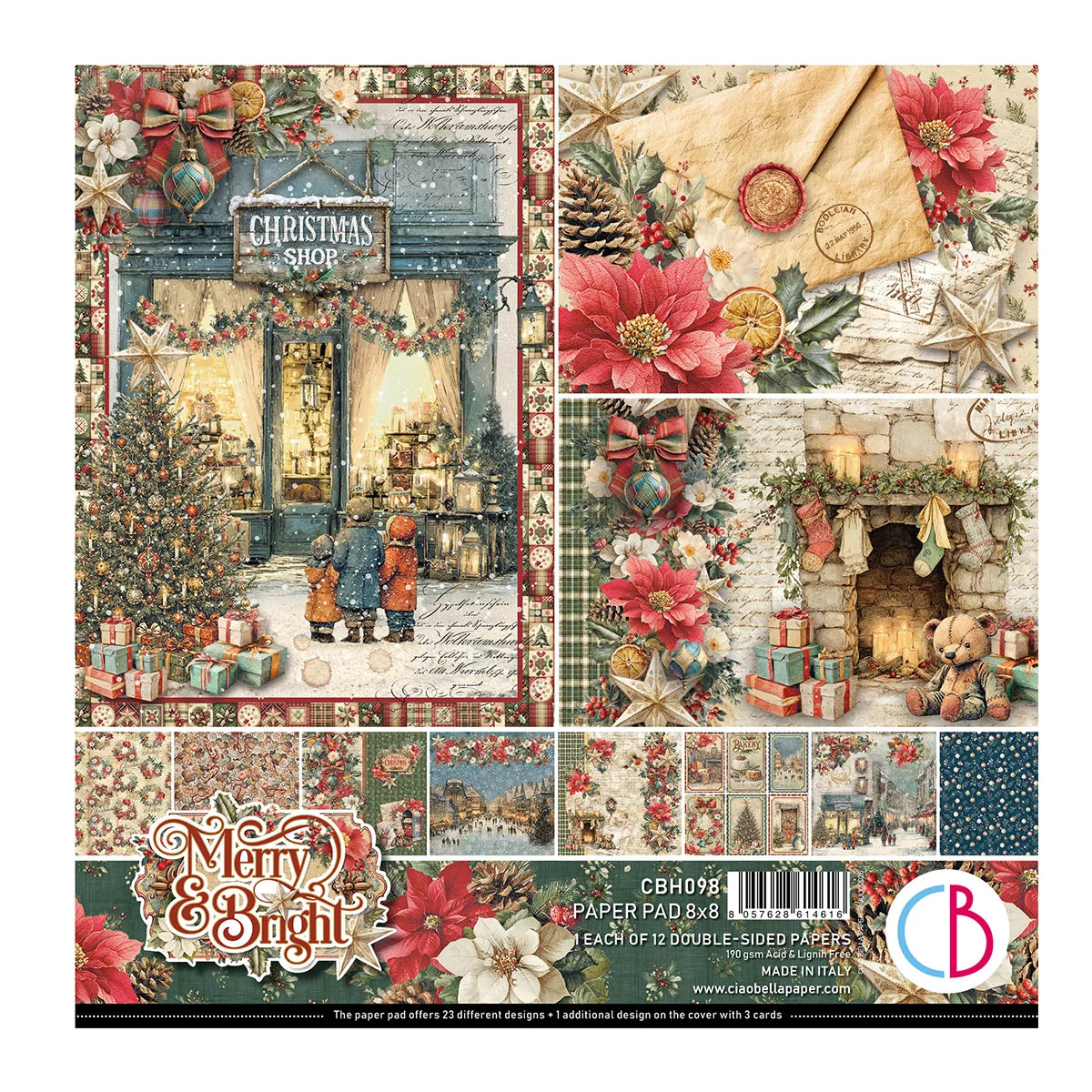 CIAO BELLA  - 8x8 Paper Pad - Merry & Bright