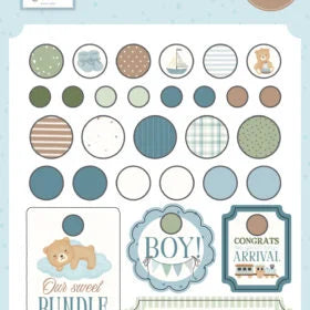 Carta Bella - Little Lullabies - Baby Boy - Decorative Brads