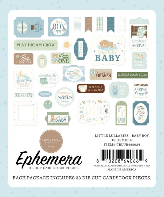 Carta Bella - Little Lullabies - Baby Boy Ephemera