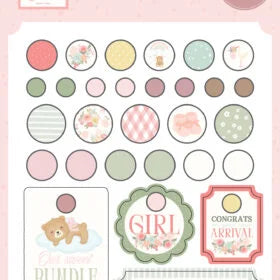 Carta Bella - Little Lullabies - Baby Girl - Decorative Brads