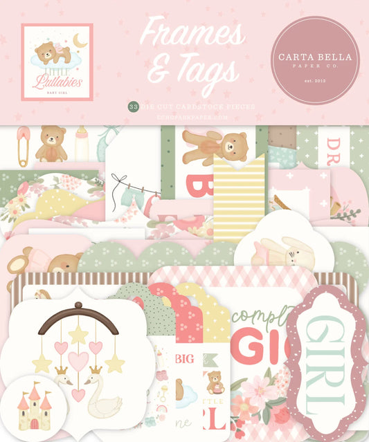 Carta Bella - Little Lullabies - Baby Girl - Frames & Tags