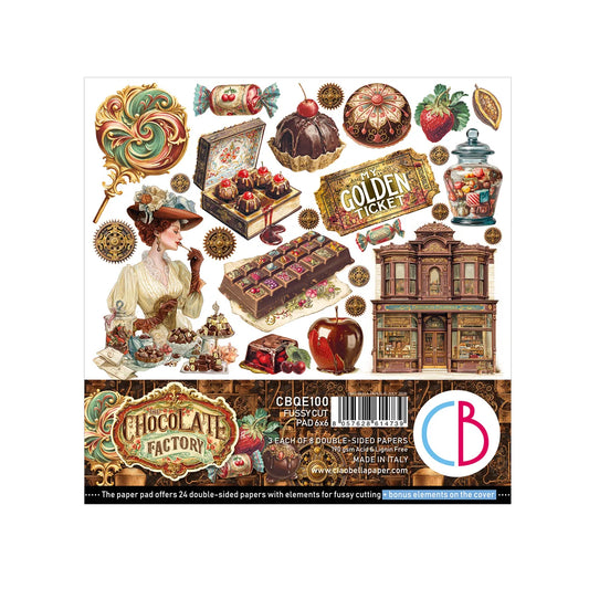 CIAO BELLA - Fussy cut pad 6x6 - Chocolate Wanderlust Fussy Cut Pad 6″x6″ 24/Pkg