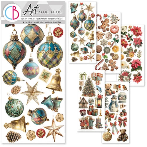 CIAO BELLA  - Art Stickers - Merry & Bright Art Stickers transparent adhesive sheets 5/Pkg