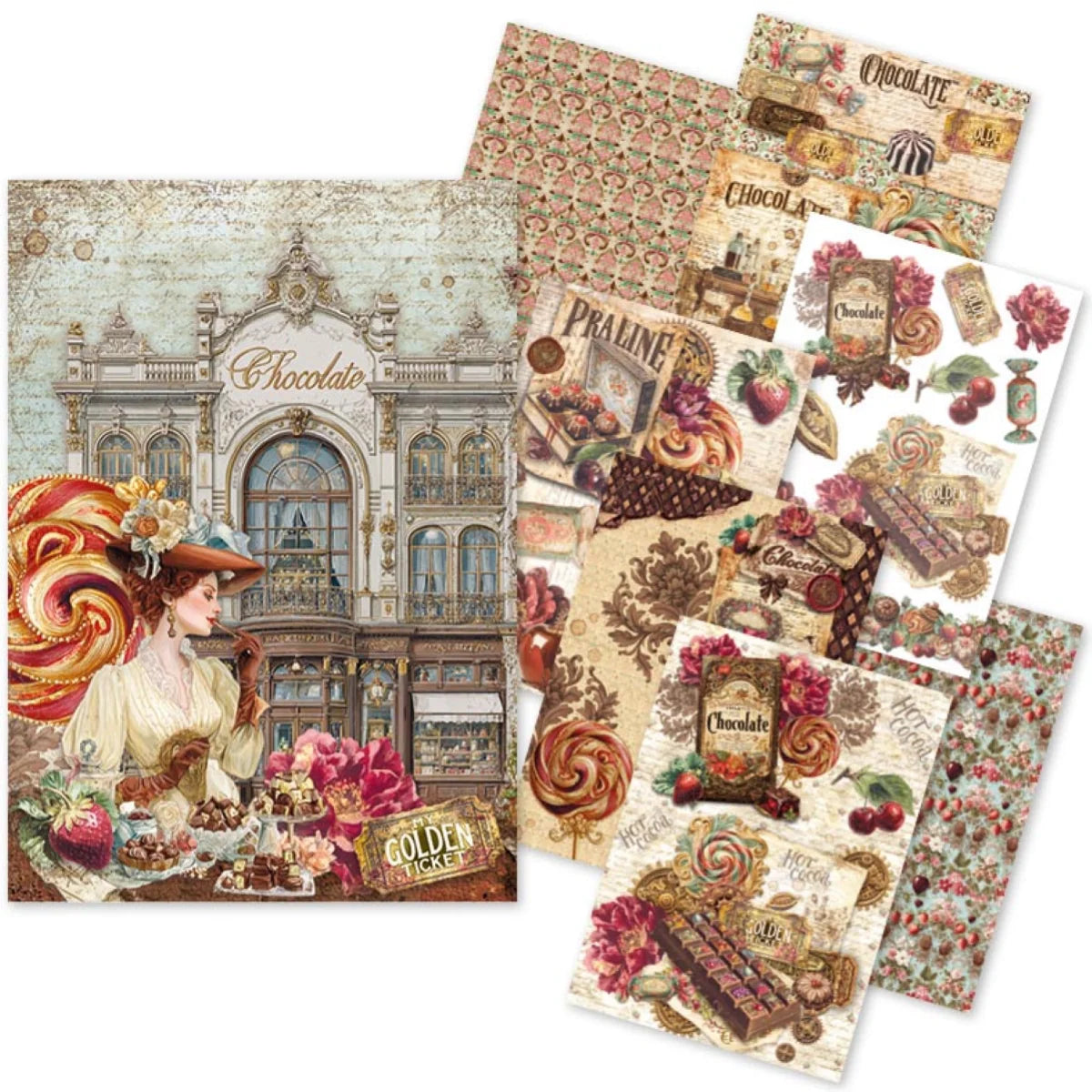 CIAO BELLA -Chocolate Wanderlust Rice Paper Set A5 MIXED 8/Pkg