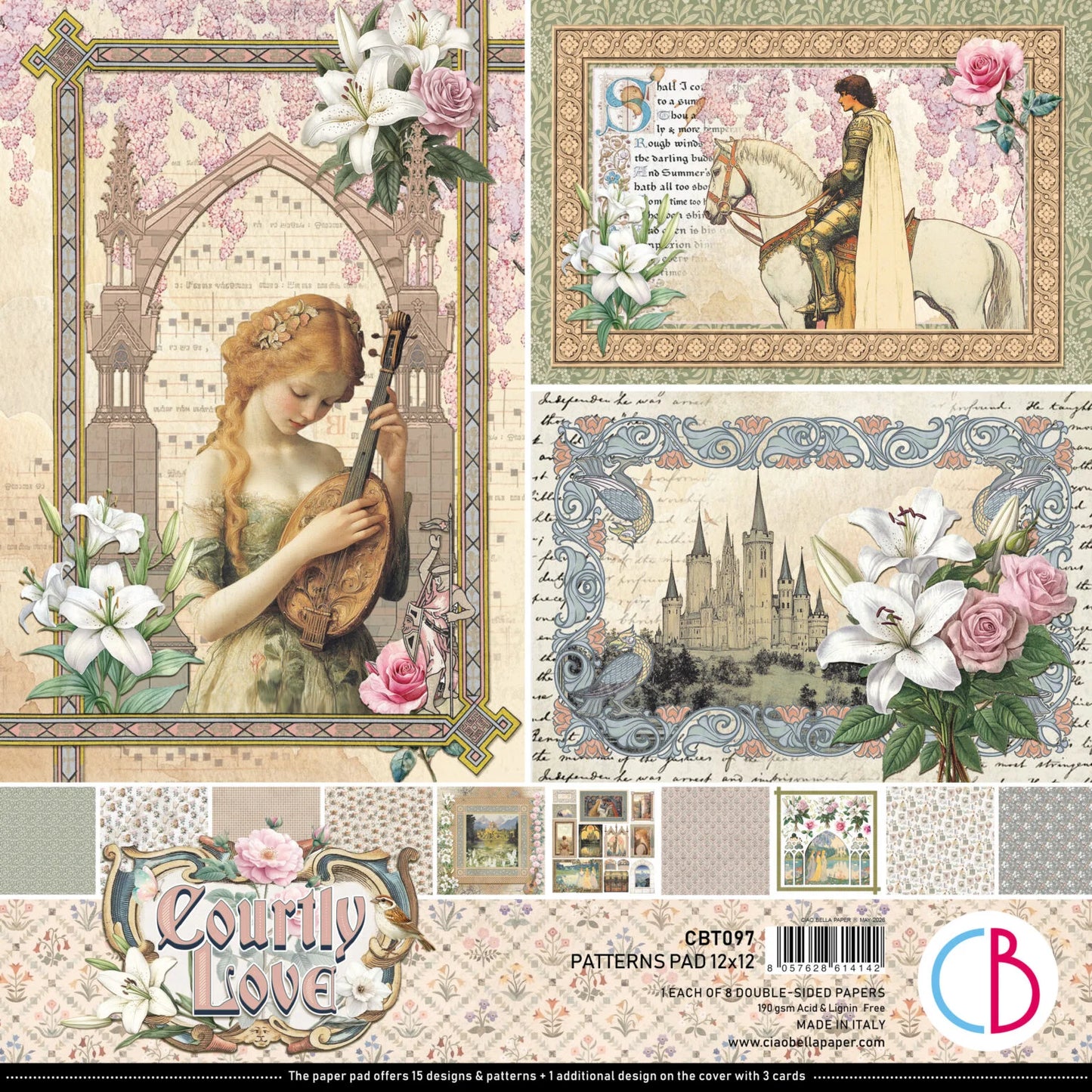 CIAO BELLA  - 12 x 12  Patterns Pad - Courtly Love