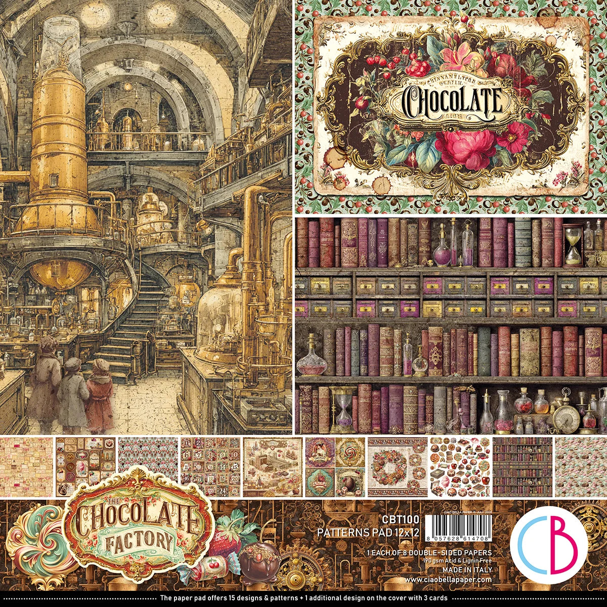 CIAO BELLA  - 12 x 12  Patterns Pad - Chocolate Wanderlust