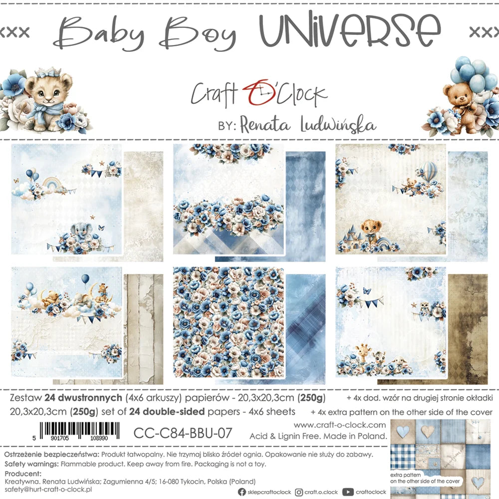 Baby Boy Universe - 8 x 8  Main Papers