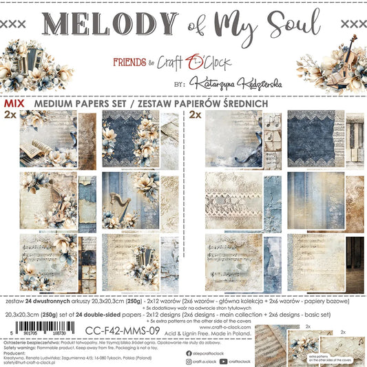 Melody of My Soul - 8 x 8 Mixed set papers