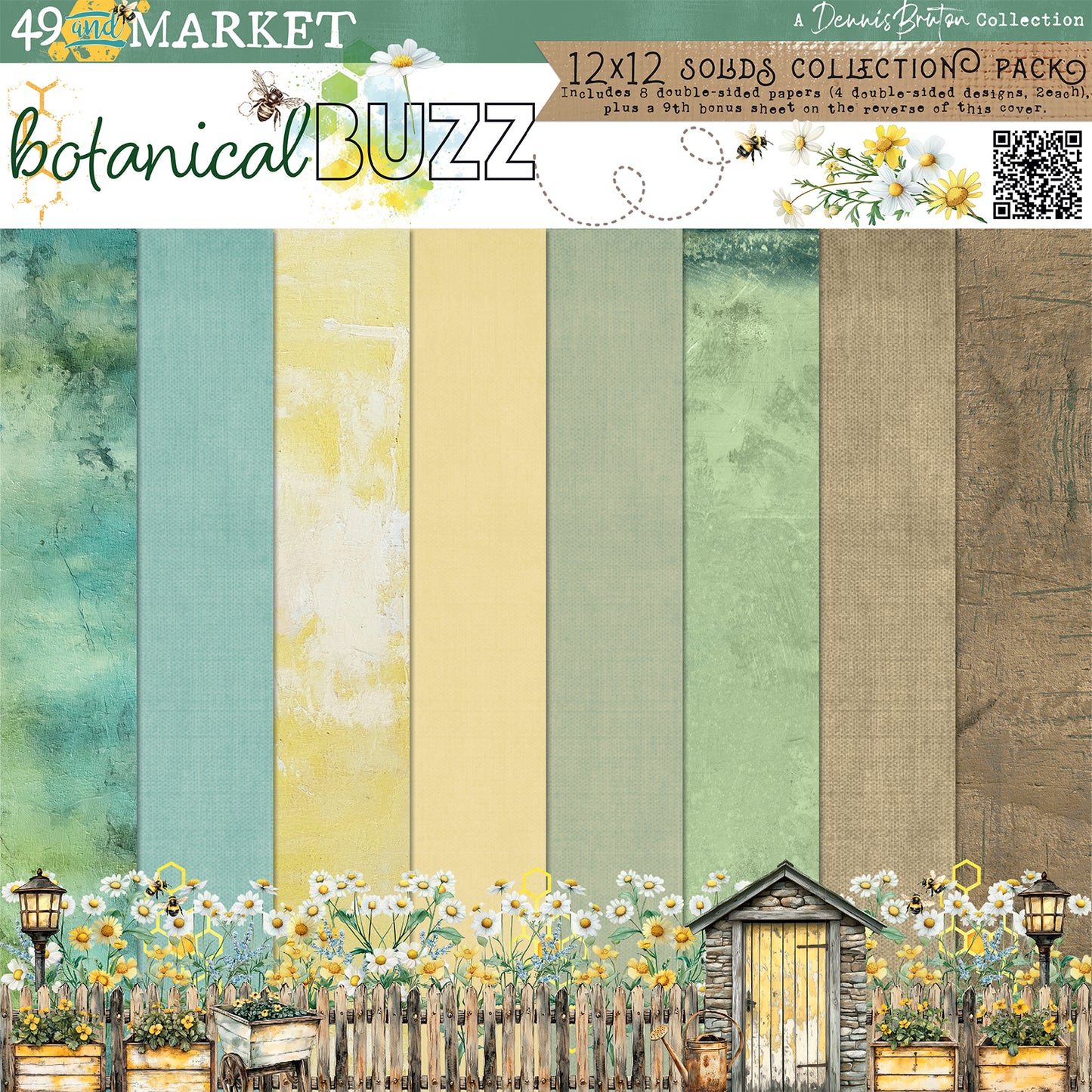 49 and Market - Botanical Buzz - 12 x 12 Solids Collection Pack