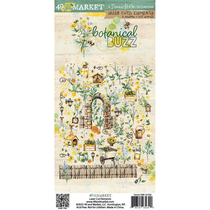 49 and Market - Botanical Buzz - Laser Cuts Elements - 117 pieces
