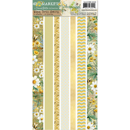 49 and Market - Botanical Buzz - Washi Tape Sheets - 14 Pieces