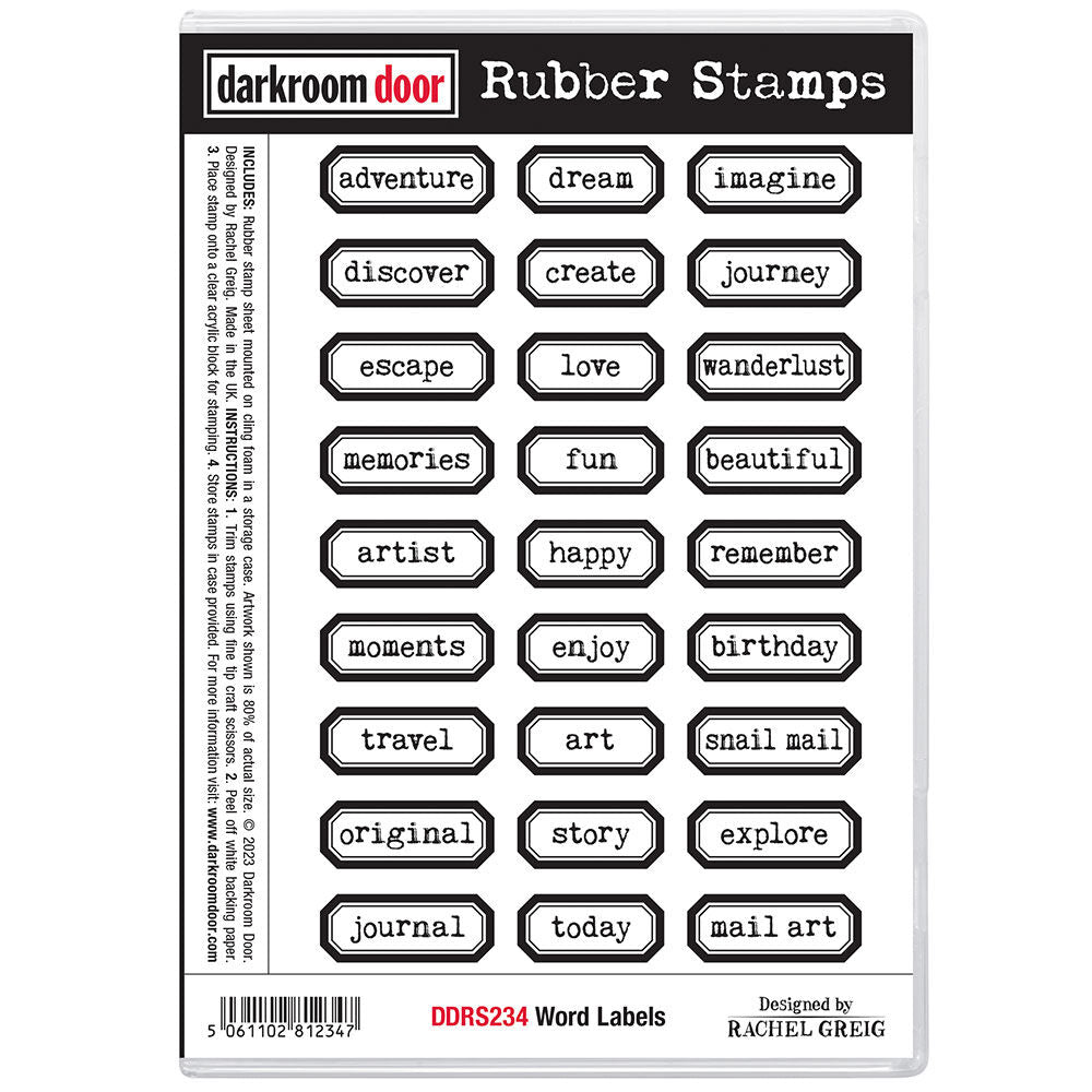 DARKROOM DOOR - Rubber Stamps - Word Labels