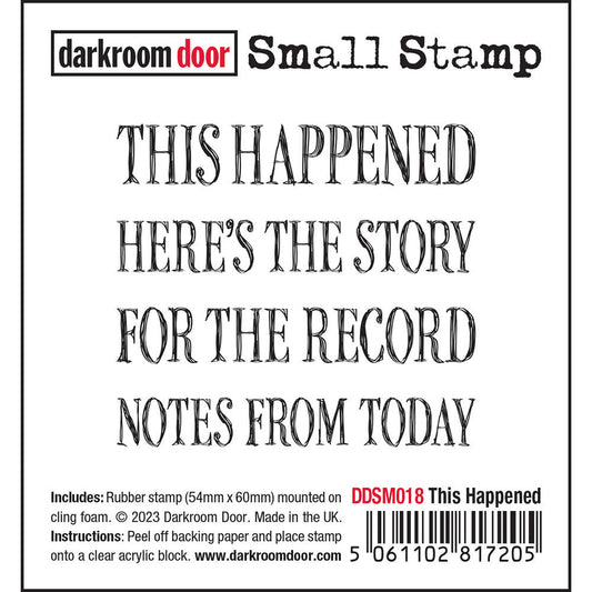 DARKROOM DOOR - Small Stamp - This Happened