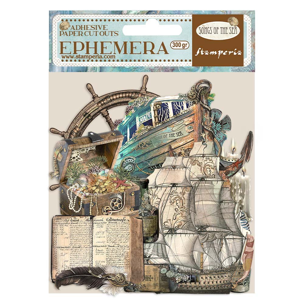Stamperia - Ephemera - Songs of the Sea sailing ships & elements
