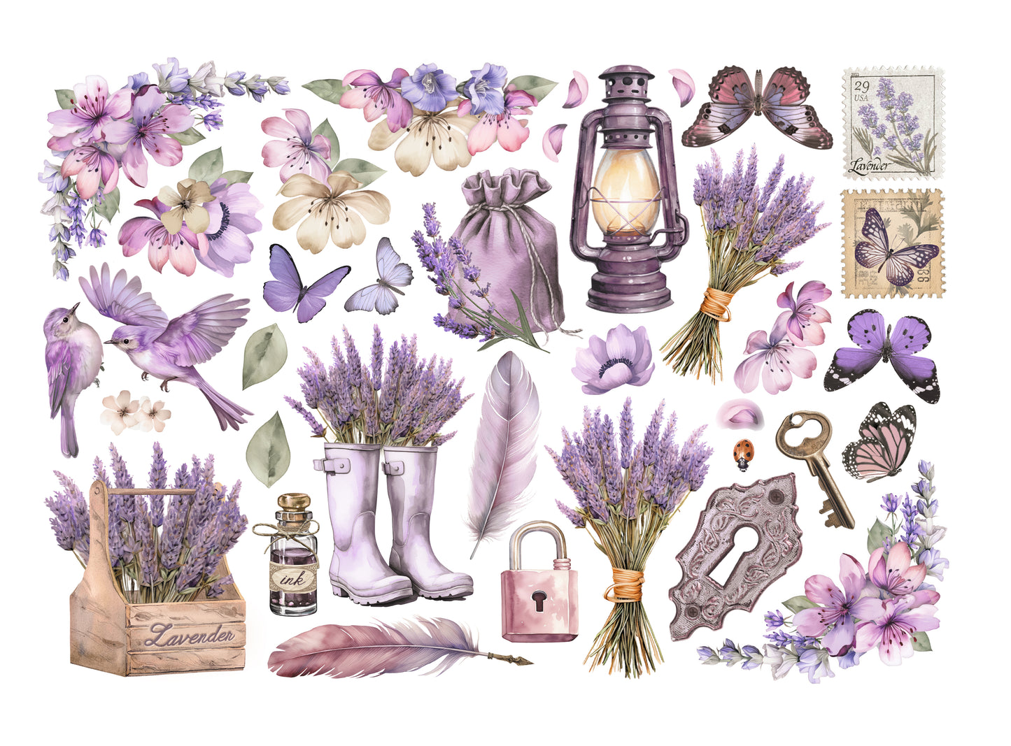 Stamperia - Ephemera -  Lavender