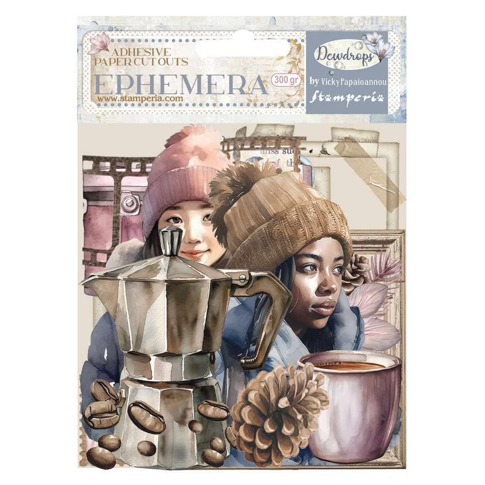 Pre Order - Stamperia - Ephemera - Create Happiness  Dewdrops